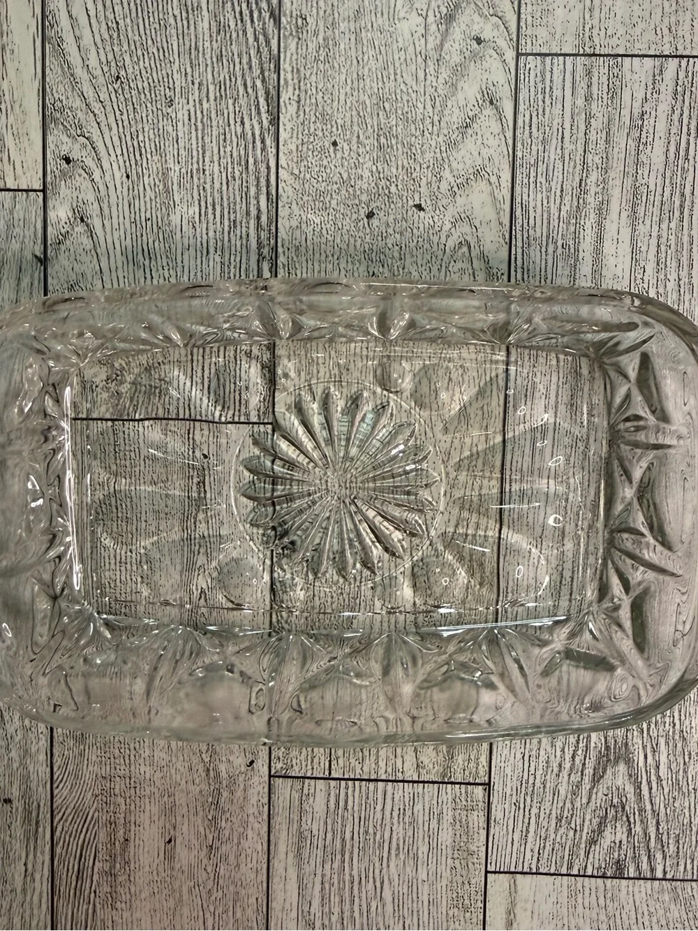 Vintage Reims France Pressed Glass Serving Dishes - Set of 4 price is firm